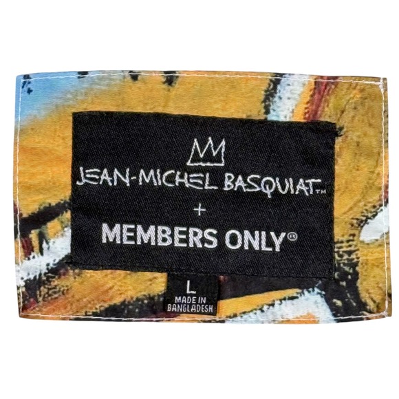 Members Only Jean-Michel Basquiat Windbreaker Jacket Large Multi Color Hooded - Picture 4 of 6